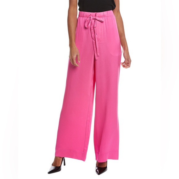 A.L.C Allie Tie Waist‎ Wide Leg Pants Size 4 Pink Women’s High Rise - Picture 1 of 14